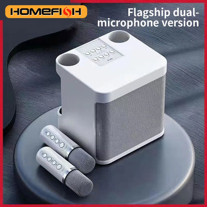 YS203 Portable Bluetooth Speaker, dual-microphone wireless Karaoke all-in-one machine, outdoor family party Bluetooth speaker