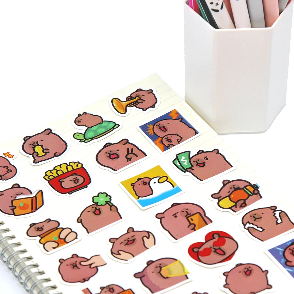 10/50/100pcs Capybaras Stickers Cartoon Cute Decals Toy Stationery Guitar Phone Bicycle Laptop Luggage Car Graffiti Kids Sticker Beauty World Shop