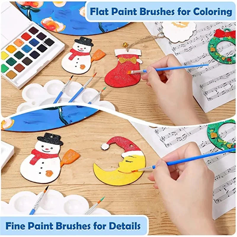 100pcs Paint Brushes Set for Kids Acrylic with Flat Round Pointed Paint Brushes Craft Watercolor Oil Painting Brushes Beauty World Shop