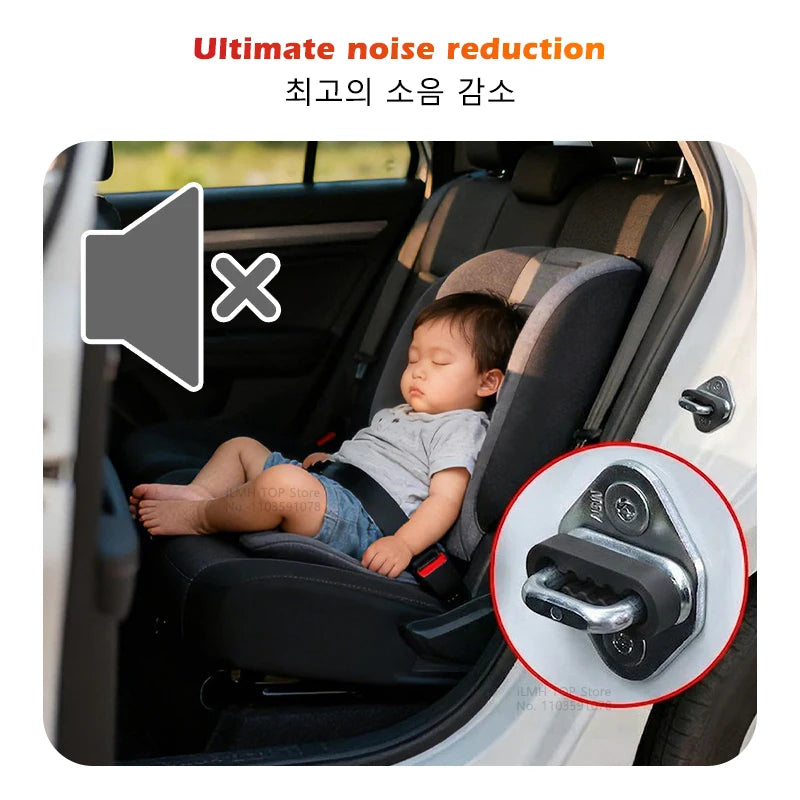 Silicone Car Door Lock Cover Pad Universal Anti Vibration Shock Absorber Soundproof Damper For Auto Door Latch Anti Scratch Beauty World Shop