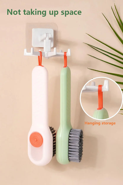 Automatic pressing liquid long handle shoe brush with soft bristles that do not damage shoes, laundry brush, cleaning tool Beauty World Shop