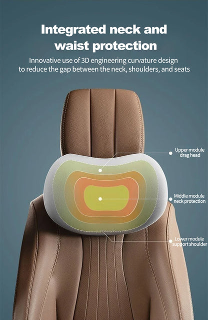 Car Neck Pillow Memory Foam Protective Lumbar Back Support Breathable Car Headrest Cushion Relieve Stress Car Seat Pillow Beauty World Shop