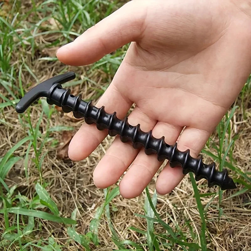 10 Pcs/Pack Outdoor Camping Tent Pegs Ground Nails Screw Anchor Stakes Pegs Hiking Tent Stakes Pins Tent Accessories Beauty World Shop