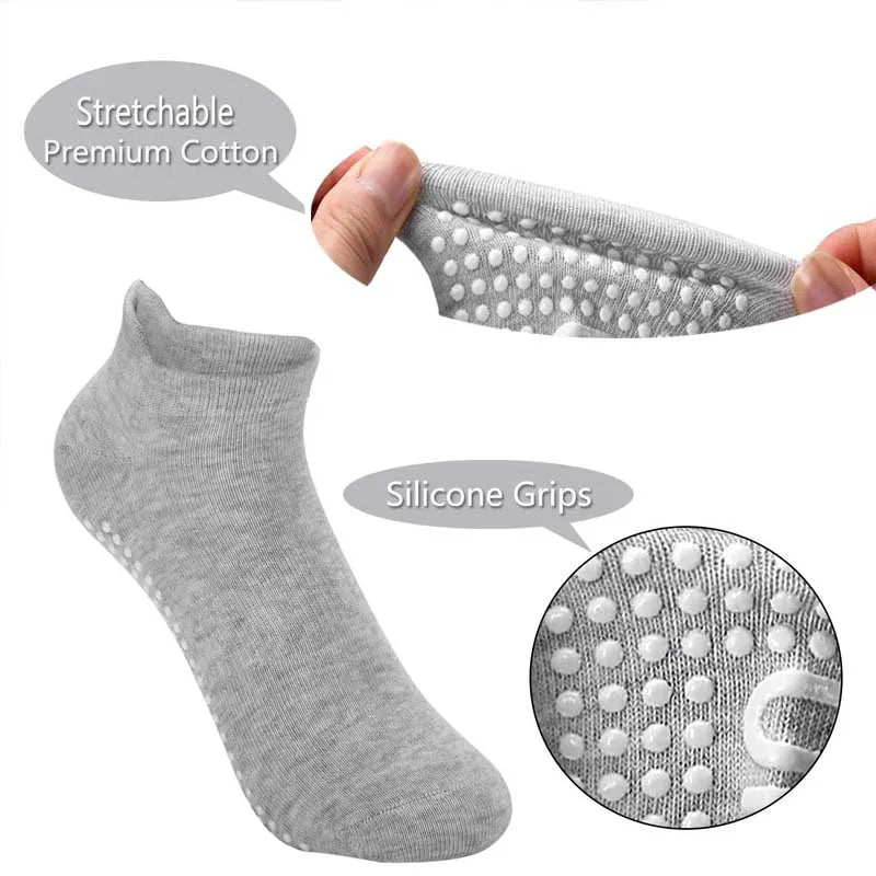 1Pair Non Slip Yoga Pilates Socks Gym Fitness Dance Barre Woman Socks Full Toe Ankle Fall Prevention Sports Grip Socks Beauty World Shop