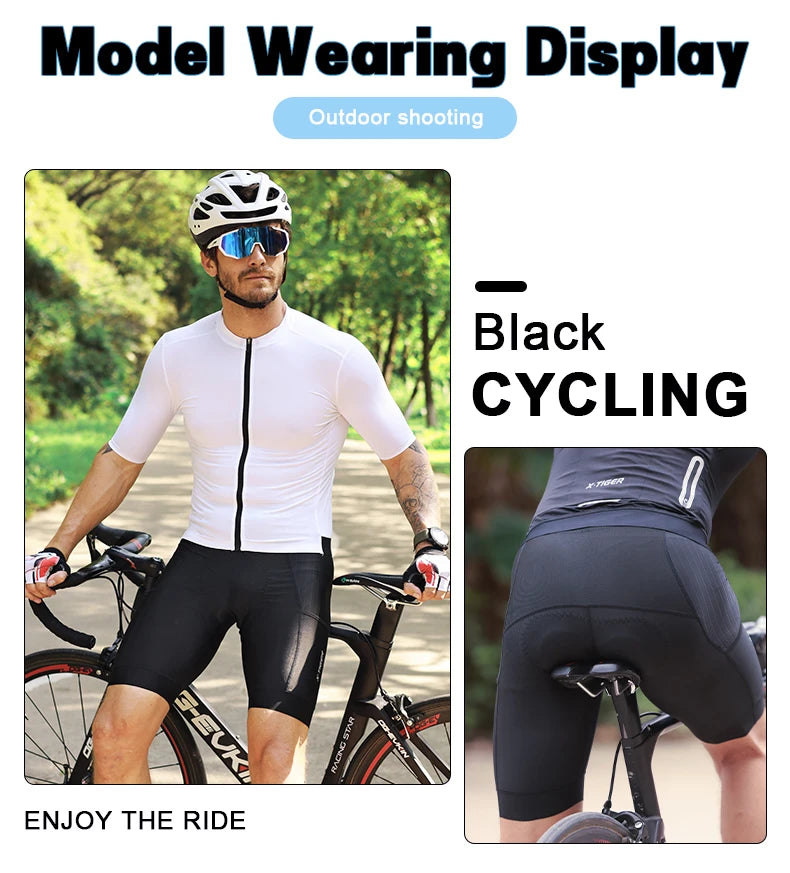 X-TIGER  Cycling Shorts Men Double Arrow Cushion Pad MTB Road Anti Slip Bike Shorts 7 Hours Ride Breathable Lycra Shorts Beauty World Shop