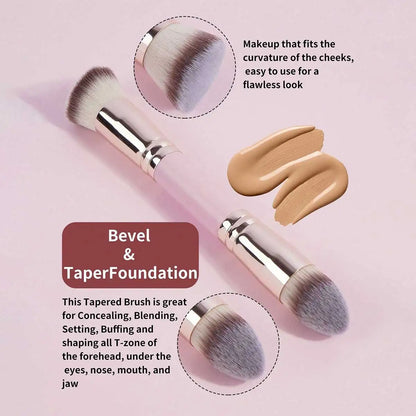 4pcs Basic Makeup Brushes Set With Box Dual-ended Foundations Powder Blush Details for Eyeshadow Brushes Beginner Travel Beauty World Shop