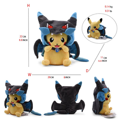 Cos Eevee Pikachu Cosplay Plush Toys Pikachu Peluche Lucario Stuffed Animal Doll Collectible Gift Cartoon Plushies Cute 20CM Beauty World Shop