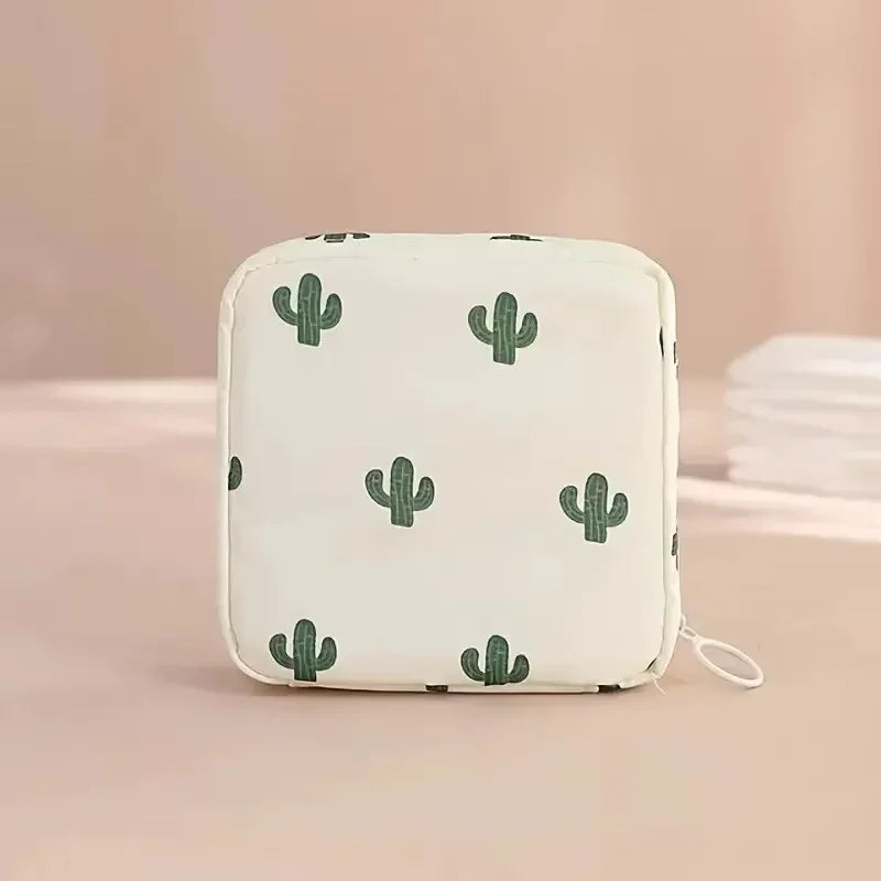 Women Sanitary Napkin Tampon Storage Bag Portable Waterproof Organizer Pouch Cartoon Pattern Sanitary Napkin Bag Beauty Trend Shop