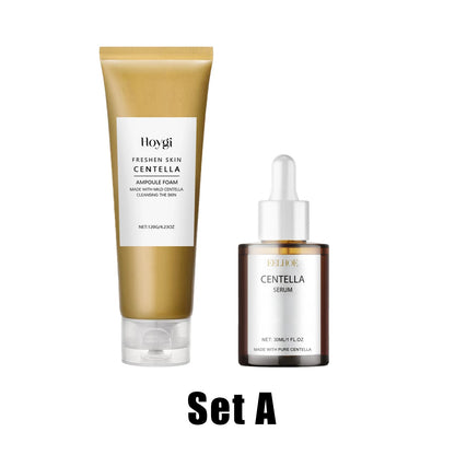 Centella Facial Care Combo Gentle Soothing Makeup Remover Oil Centella Cleanser Centella Serum Set for Sensitive Skin Daily Care Beauty World Shop