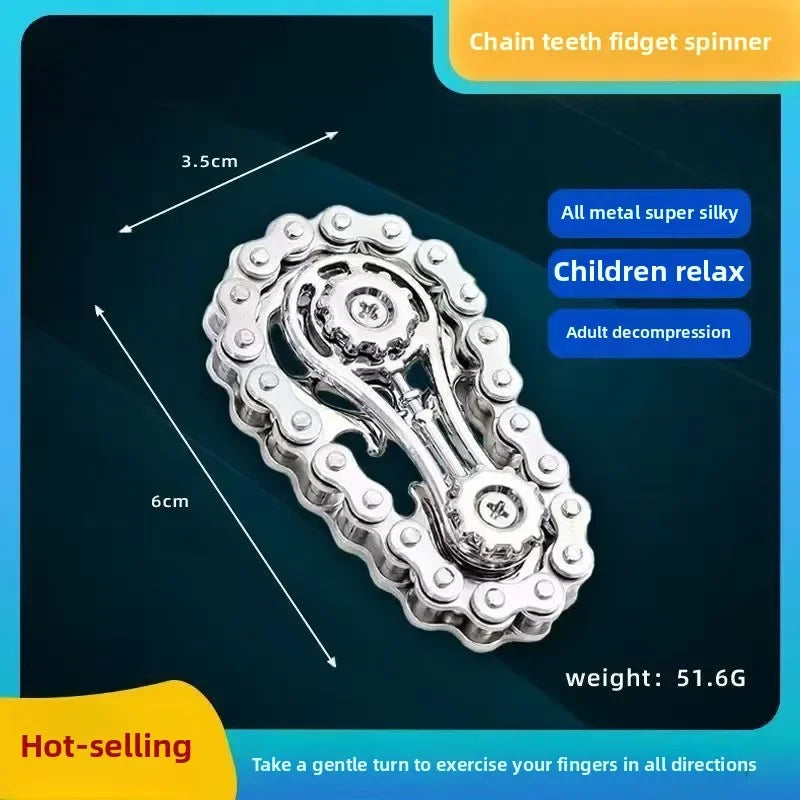 Sprocket Flywheel Flywheel Flying Top Flying Disk Anti-Anxiety Ornaments Metal Bicycle Chain EDC Rotating Flying Disk Adult Toy Beauty World Shop