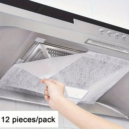 12-Pack Heavy-Duty Range Hood Filters - Oil-Absorbing Mesh Covers for Kitchen Ventilation, Easy Install Beauty World Shop
