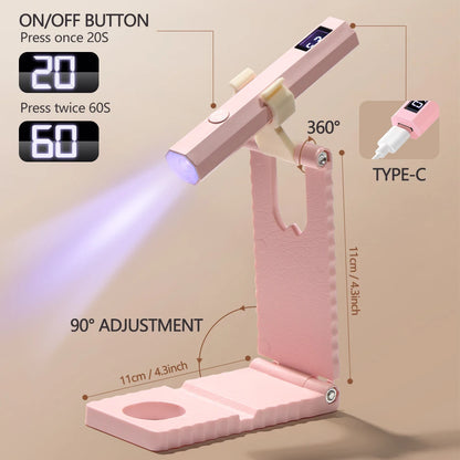 YIKOOLIN Convenient Handheld Nail Dryer Lamp UV/LED Nail Curing All Gel Polish Nail Art Tool Nail Art Convenient Nail Lamp Beauty World Shop