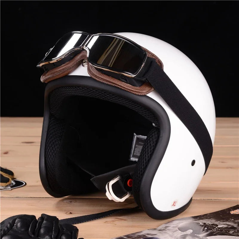 Motorcycle Glasses Windproof Motorcycle Helmet Glasses Sunglasses Retro Universal Folding Leather Retro Motorcycle Accessories Beauty World Shop