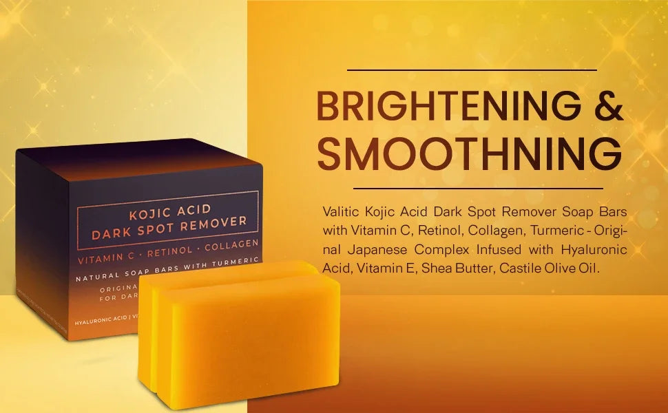 Kojic Acid Dark Spot Remover Whitening Soap Handmade Skin Care Deep Cleaning Moisturizing Cleansing Essential Soap Brighten Skin Beauty Trend Shop