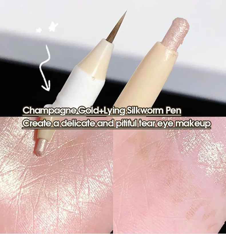Double head lying Silkworm Pen matte Pearlescent Fine Flash Brightening Shadow Pen Outline pen under eyelid to pen Beauty Trend Shop