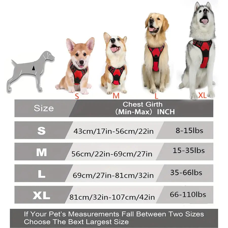 No Pull Dog Harness Front Clip Heavy Duty Reflective Easy Control Handle for Large Dog Walking Beauty World Shop