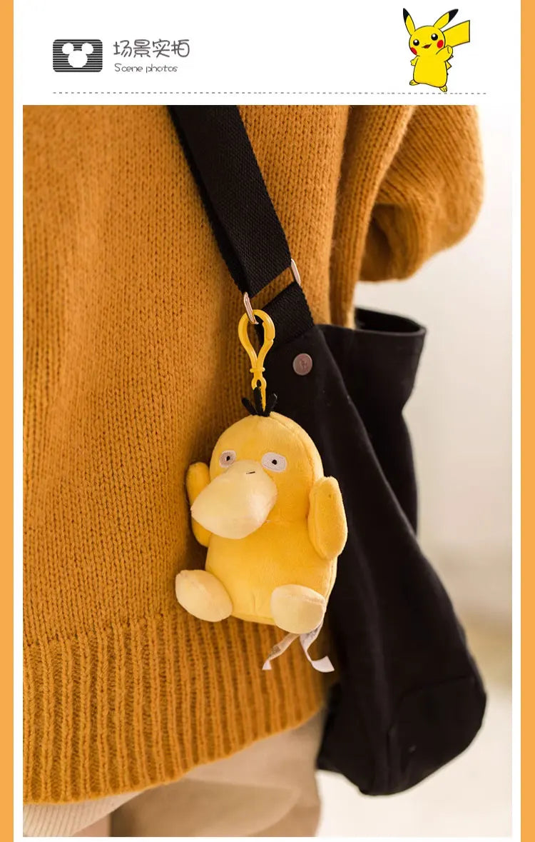 Anime Pokemon Pikachu Mew Psyduck Squirtle Bulbasaur Kawaii Stuffed Plush Toys School Bag Backpack Pendant Doll Keychain Gift Beauty World Shop
