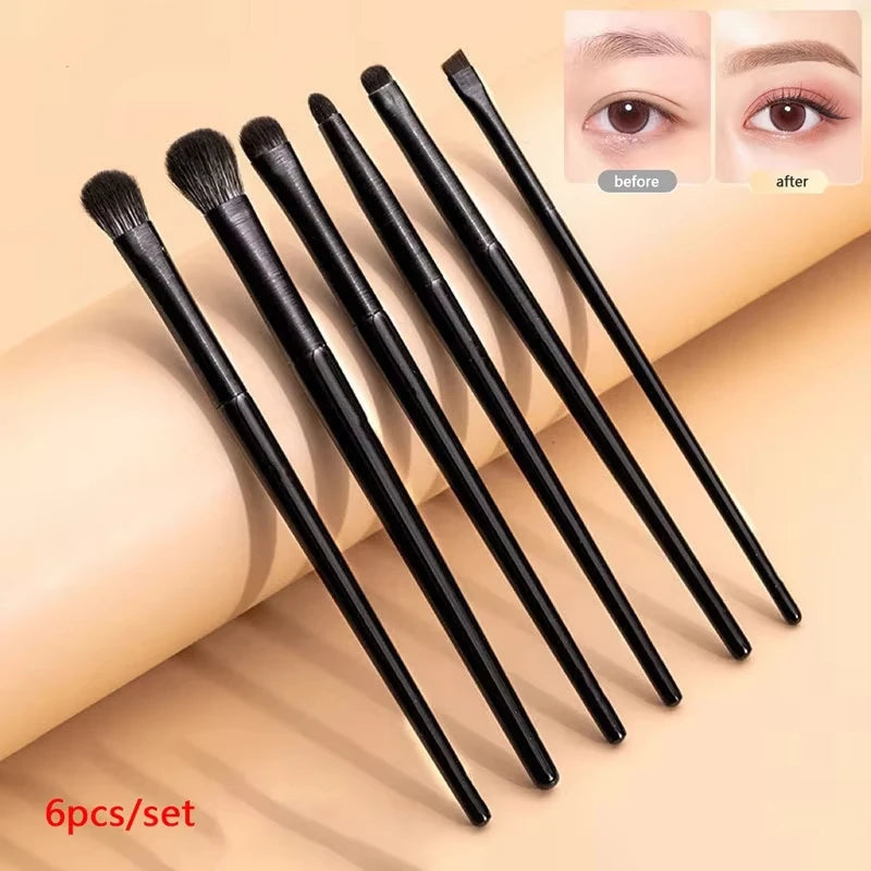6-Piece Eye Makeup Brush Set: Professional Soft Contour Eyeshadow Brush, Small Eye Makeup Brushes for Detailed Eye Makeup, Facia Beauty World Shop