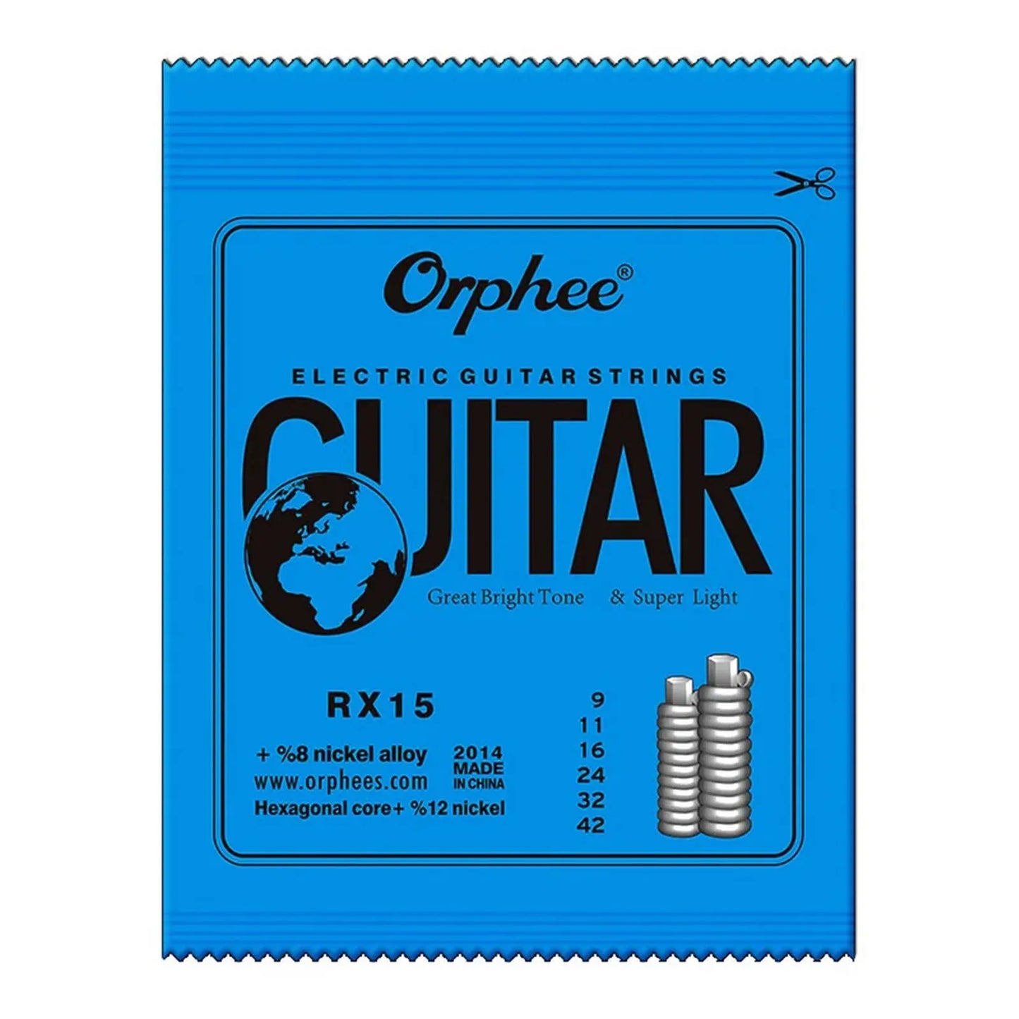 Orphee 1/5/10 Pcs Electric Guitar Strings Set RX Series Hexagonal Carbon Steel 6 String for Electric Guitar Accessories&Parts Beauty World Shop