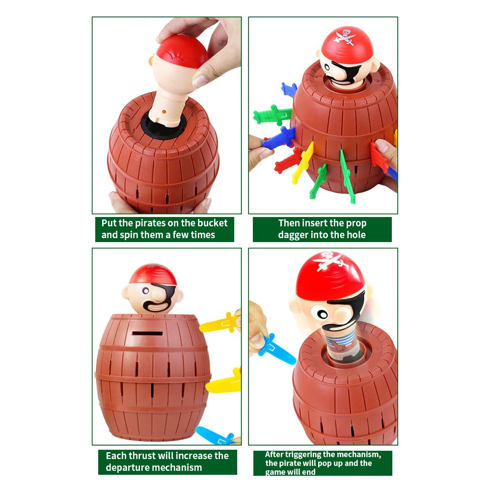 Pirate Bucket - Mr. Sword Bucket - Interactive Board Game, Mock and Trick Game - Trick Pirate Bucket, New and Unique Trick Game Beauty World Shop
