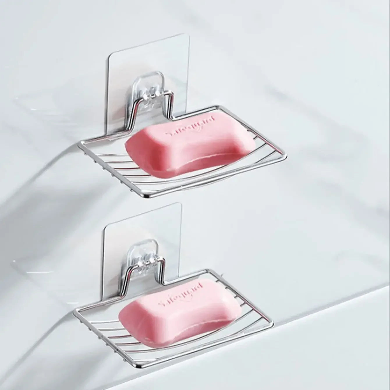 1pc-Stainless steel soap rack, wall mounted soap rack, drainage soap tray, simple soap storage rack in home bathroom Beauty World Shop