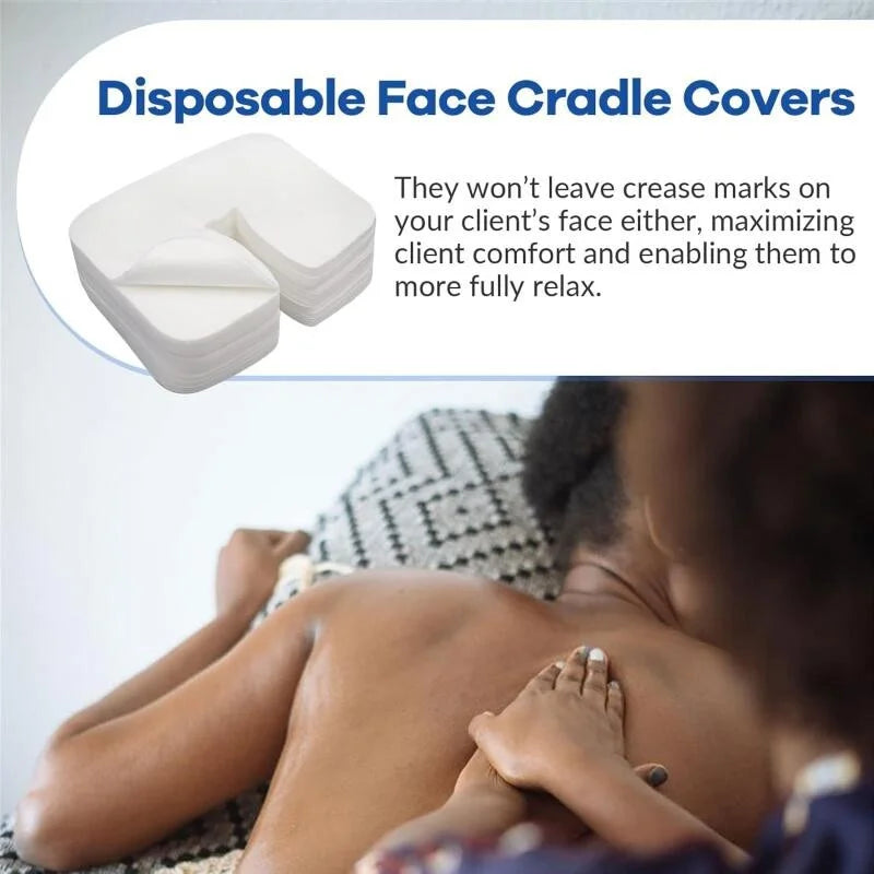 500/100pcs Disposable Face Cradle Covers Headrest Massage Pillow Paper Soft Non-Woven Face Covers for Spa Salon Beauty Supplies Beauty World Shop