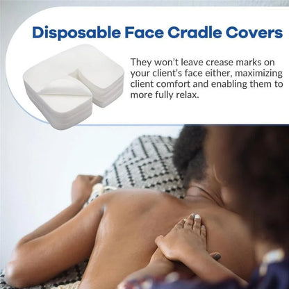 500/100pcs Disposable Face Cradle Covers Headrest Massage Pillow Paper Soft Non-Woven Face Covers for Spa Salon Beauty Supplies Beauty World Shop