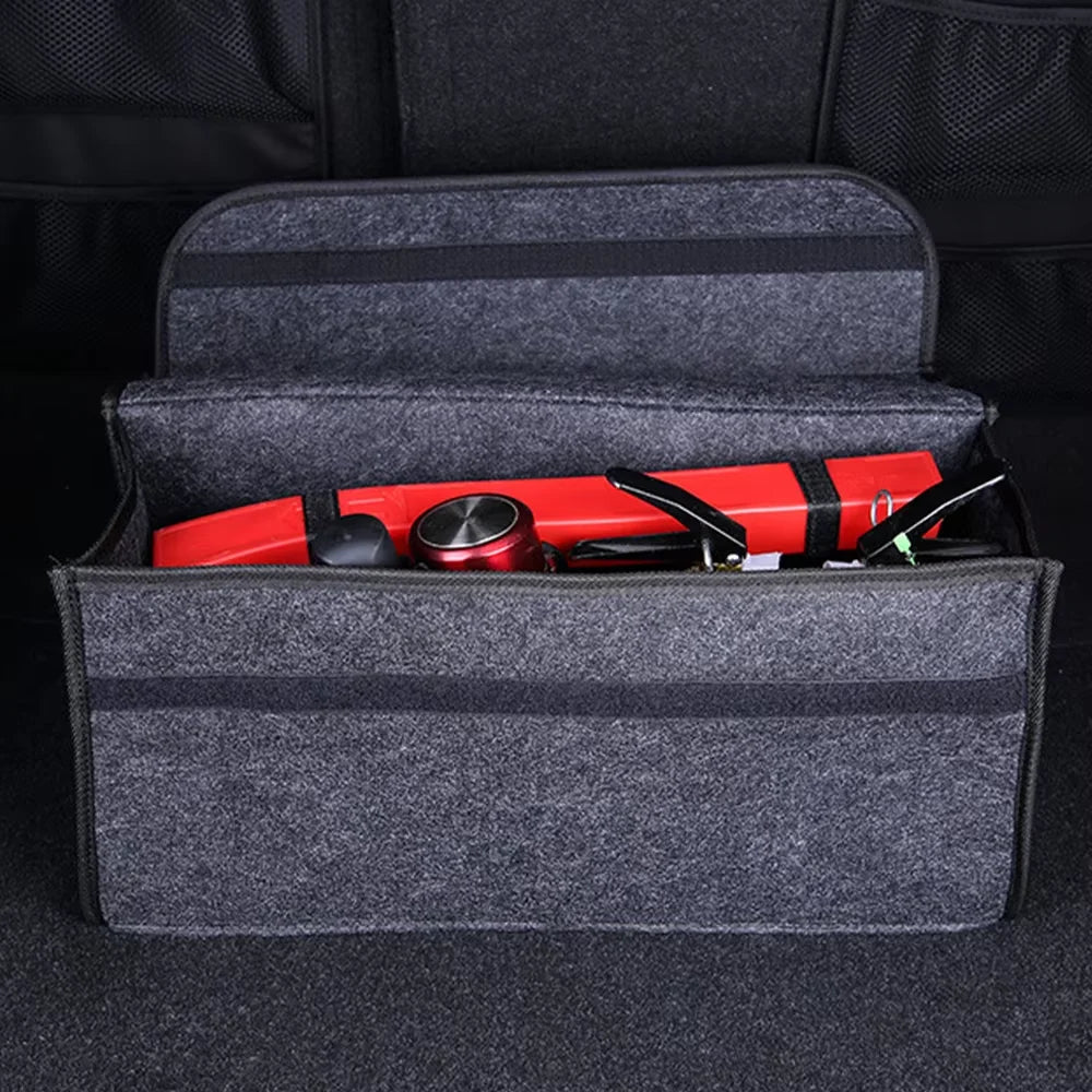 Large Anti Slip Compartment Boot Storage Organizer Tool Car Storage Bag Car Trunk Organizer Soft Felt Storage Box Accessories Beauty World Shop