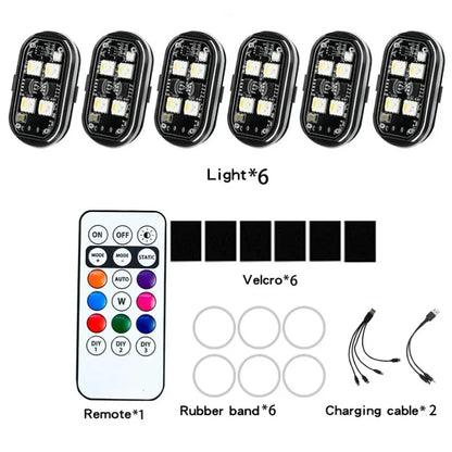 Wireless Light Aircraft Airplane Helicopter Warning Lights RGB Led Strobe lights Motorcycle Lights LED Flash with USB Charging Beauty World Shop