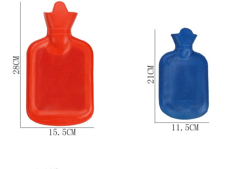 500/1000/1750/2000ML Thick Hot Water Bottles Winter Warm for Girls Women Pain Relief Bed Hand Feet Hot Water Bag Color Random Beauty World Shop