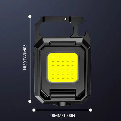 XPE Pocket Work Light 1000LM COB LED Mini Keychain Light USB Rechargeable Flashlight IPX4 Waterproof for Outdoor Camping Hiking Beauty Fashion