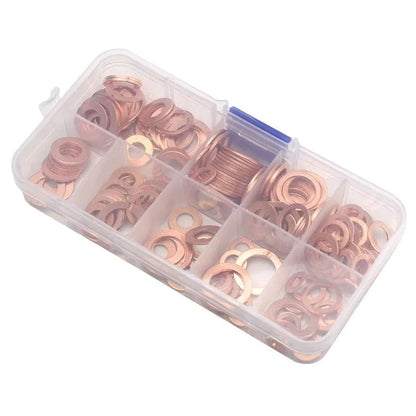 300/280/200/100Pcs Washer Copper Sealing Solid Gasket Washer Sump Plug Oil For Boat Crush Flat Seal Ring Tool 300/280/200/100Pcs Beauty Fashion