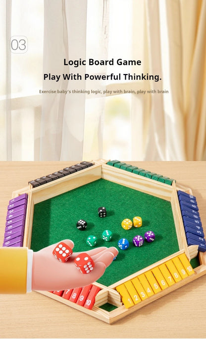 Six Sided Flipping Game, Wooden Number Game, Shut The Box Dice Game - Parent-Child Board Game, Bar Party, Leisure Gambling Game Beauty World Shop