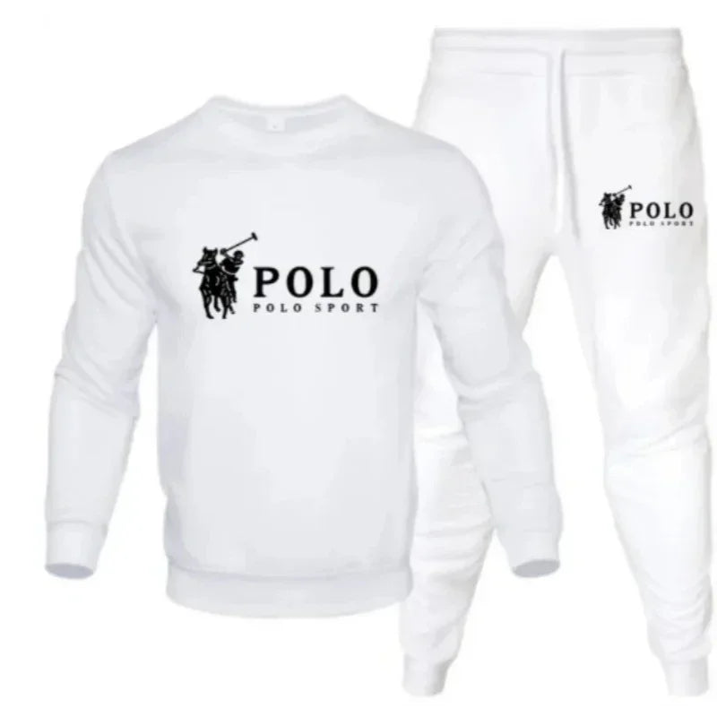 Men's autumn and winter sets of round-neck sweatshirts and jogging pants autumn and winter fashion outdoor fitness and casual Beauty World Shop
