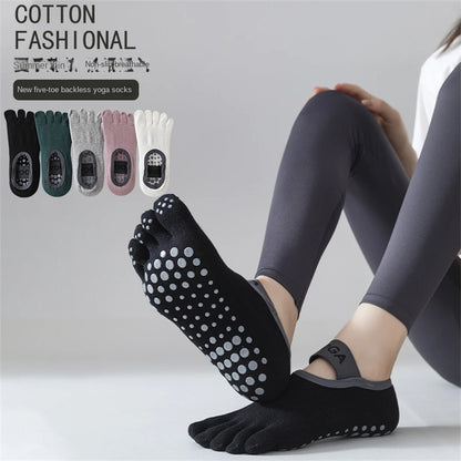 1 Pair of Women's Five Finger Socks Professional Anti Slip Cotton Absorbs Sweat Yoga Socks Pilates Fitness Socks Beauty World Shop
