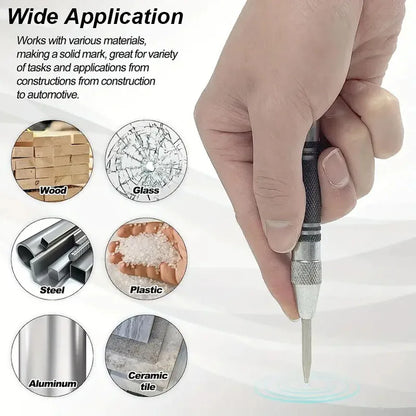 Auto Center Puncher Hole Marker Wood Metal Steel Spring Load Kerner Drill Locator Heavy Duty Punch Carpentry Automatic Hand Tool Beauty World Shop
