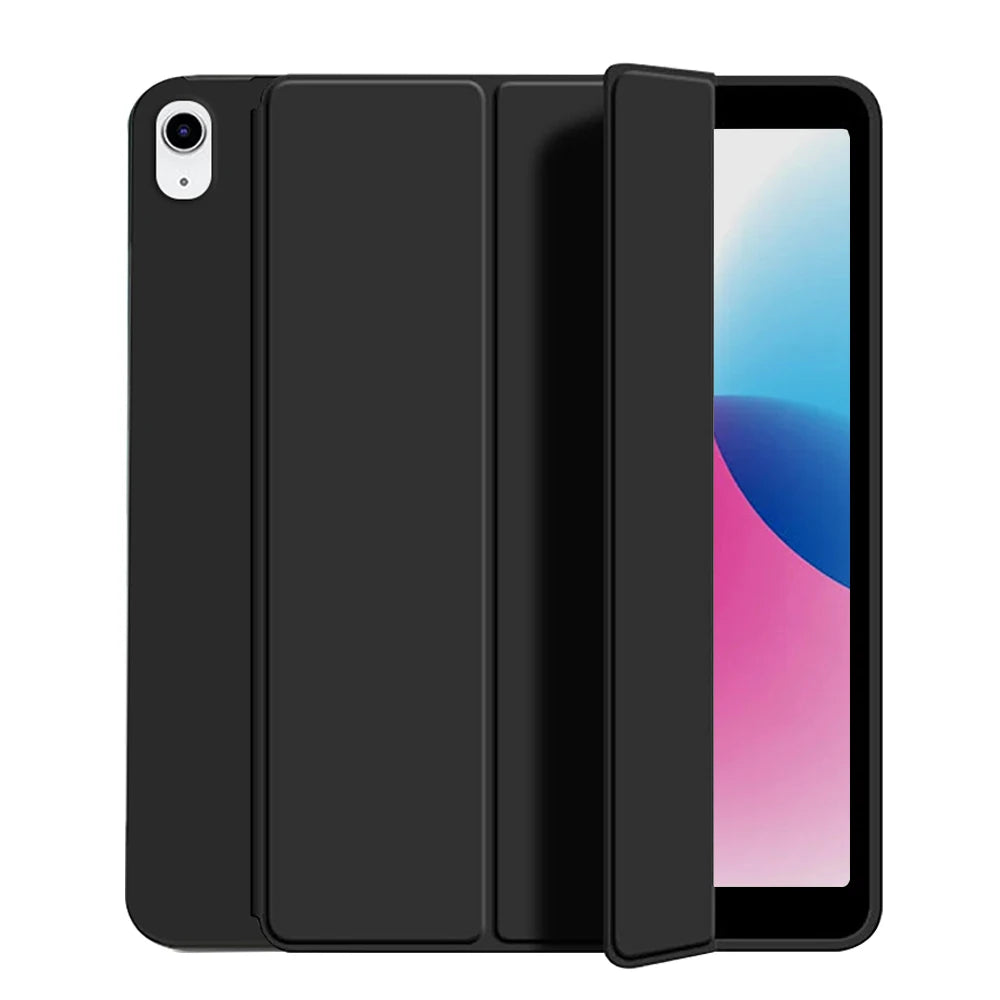 for iPad 5/6/7/8/9/10th gen Compatible with Air 4/5/6/7 Pro 11, three fold stand intelligent protective cover with soft TPU case Beauty World Shop
