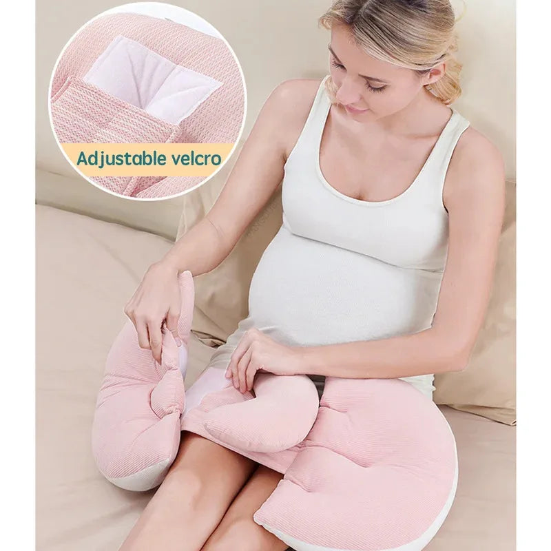 PANGDUBE Pregnancy Pillow with 1pc Free An Auxiliary Pillow Cotton Waist Support Pillow for Pregnant Women Sleeping Body Pillow Beauty World Shop