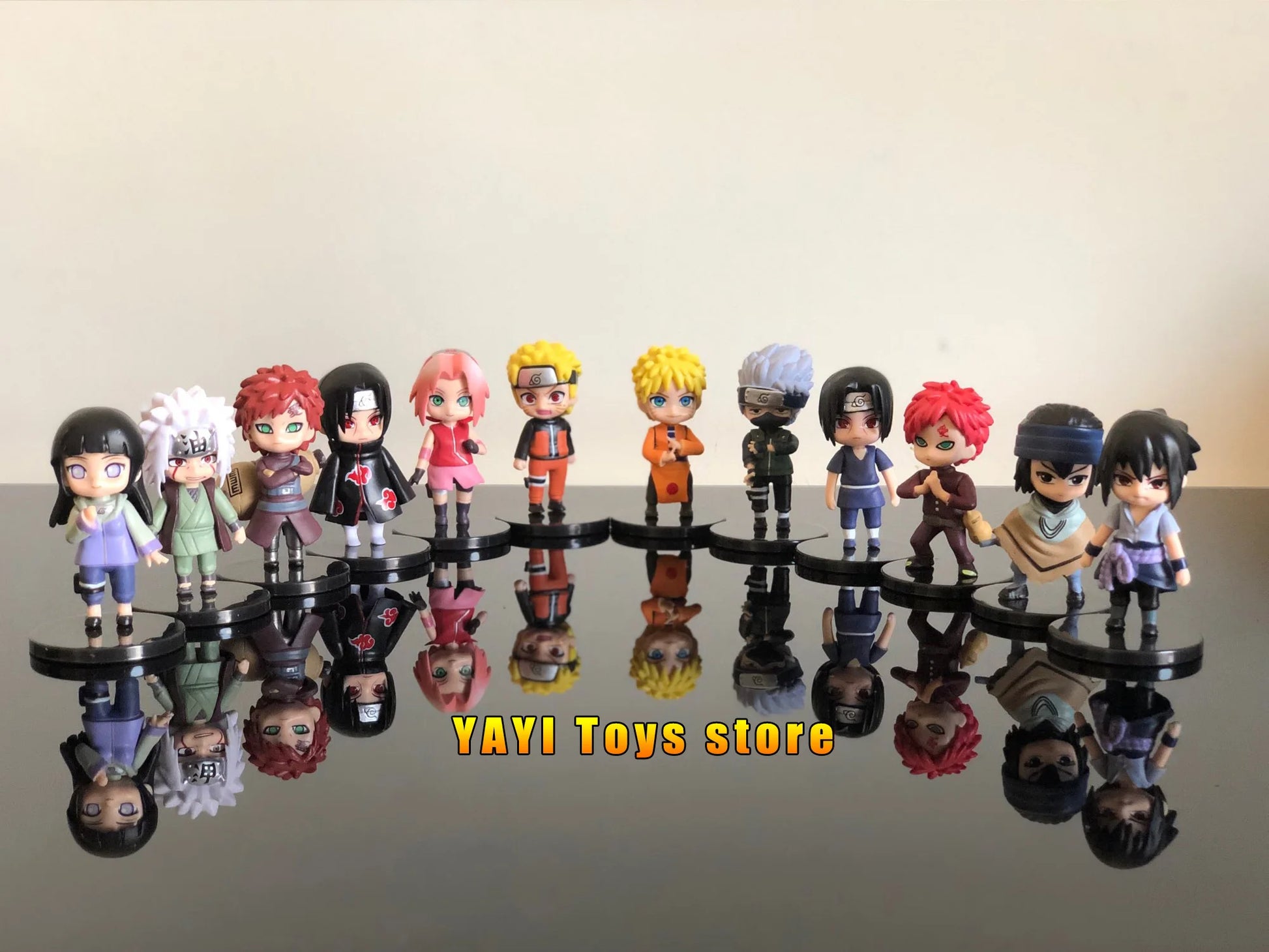New 12pcs/set Anime Figure Naruto Shippuden Hinata Sasuke Itachi Kakashi Gaara Action Figure Q Version PVC Figures Toys  Gift Beauty World Shop