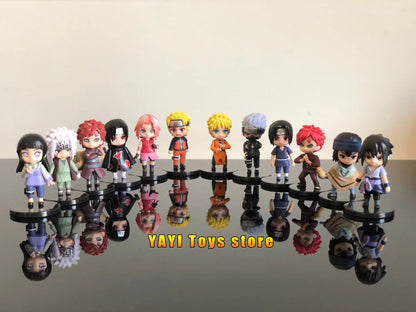 New 12pcs/set Anime Figure Naruto Shippuden Hinata Sasuke Itachi Kakashi Gaara Action Figure Q Version PVC Figures Toys  Gift Beauty World Shop
