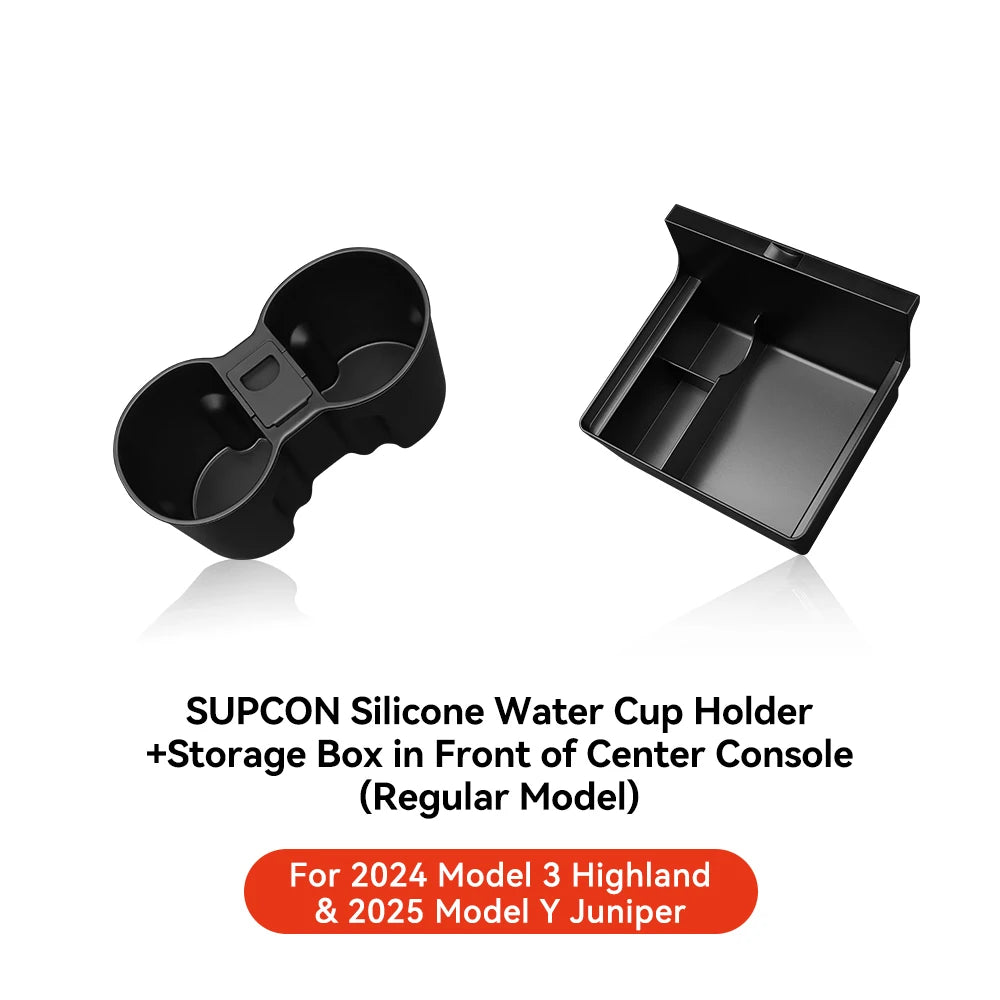 YZ For Tesla Model 3 Highland 2024 Model Y juniper 2025 Storage Box Center Armrest Hidden Box Cup Holder Organizer Accessories Beauty World Shop