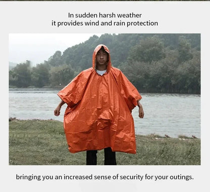Emergency Raincoat Poncho Waterproof Rainwear Blanket Survival Camping Equipment Cold Insulation Rainwear Camping Equipment Beauty World Shop