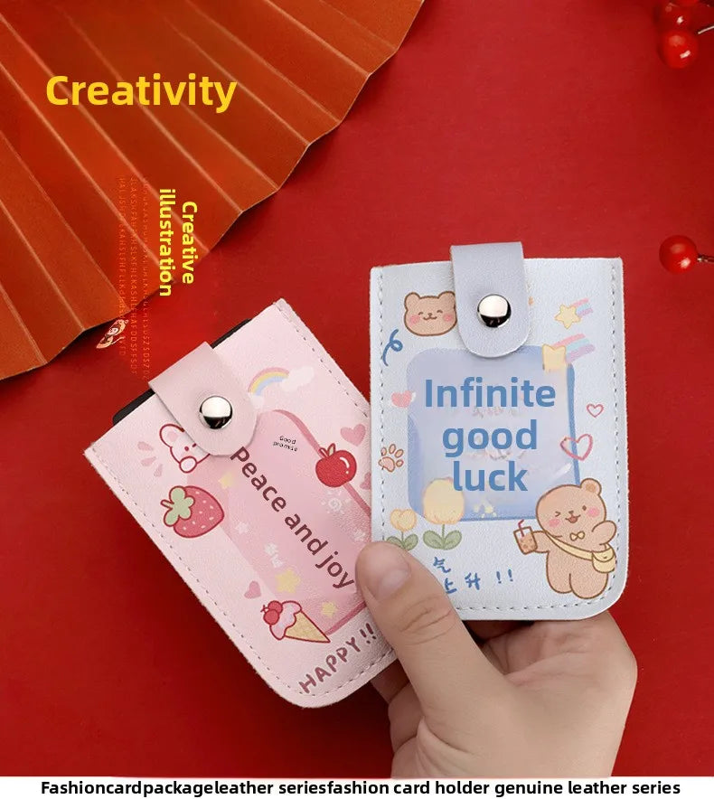 Vintage Oil Painting Pull Out Card Holder One Piece Women's Compact Ultra Thin Mini Cartoon New Style Niche Design Card Case Bag Beauty World Shop
