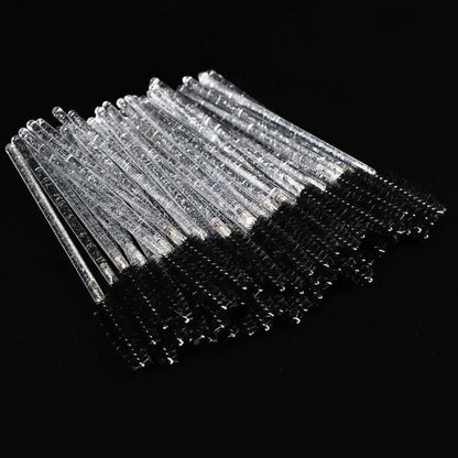 Disposable Crystal Eyelashes Brush Comb 50Pcs Eye Lashes Extension Mascara Wands Makeup Professional Makeup Beauty Tool Beauty World Shop