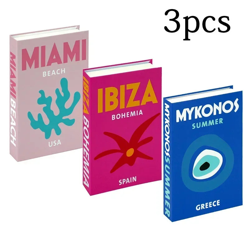 3Pcs Foldable Fashion Fake Books Living Room Decoration Designer Books Coffee Table Ornaments Club Hotel Room Villa Prop Books Beauty World Shop