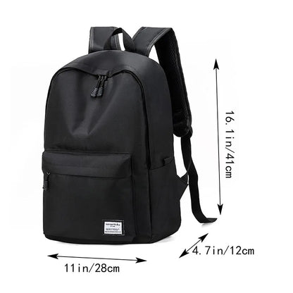 15 Inches Versatile Backpack Trendy Washable Oxford Cloth Computer Bag Black Gray Blue Red School Student Backpack Unisex Beauty Fashion