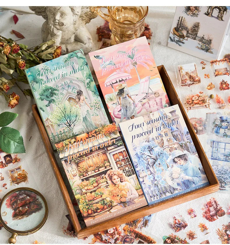 20Sheets PET Stickers Season Series PET Decorative Stickers Diary Scrapbooking Material Decor Album Stationery Stickers Beauty World Shop