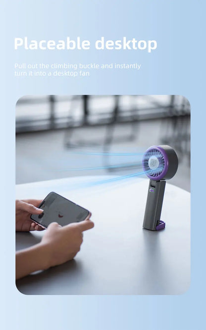 New Handheld Portable Fan 100 Wind Speeds Adjustable Refrigeration Mini Turbo Fan Long-lasting High Speed Cold Compress Fan