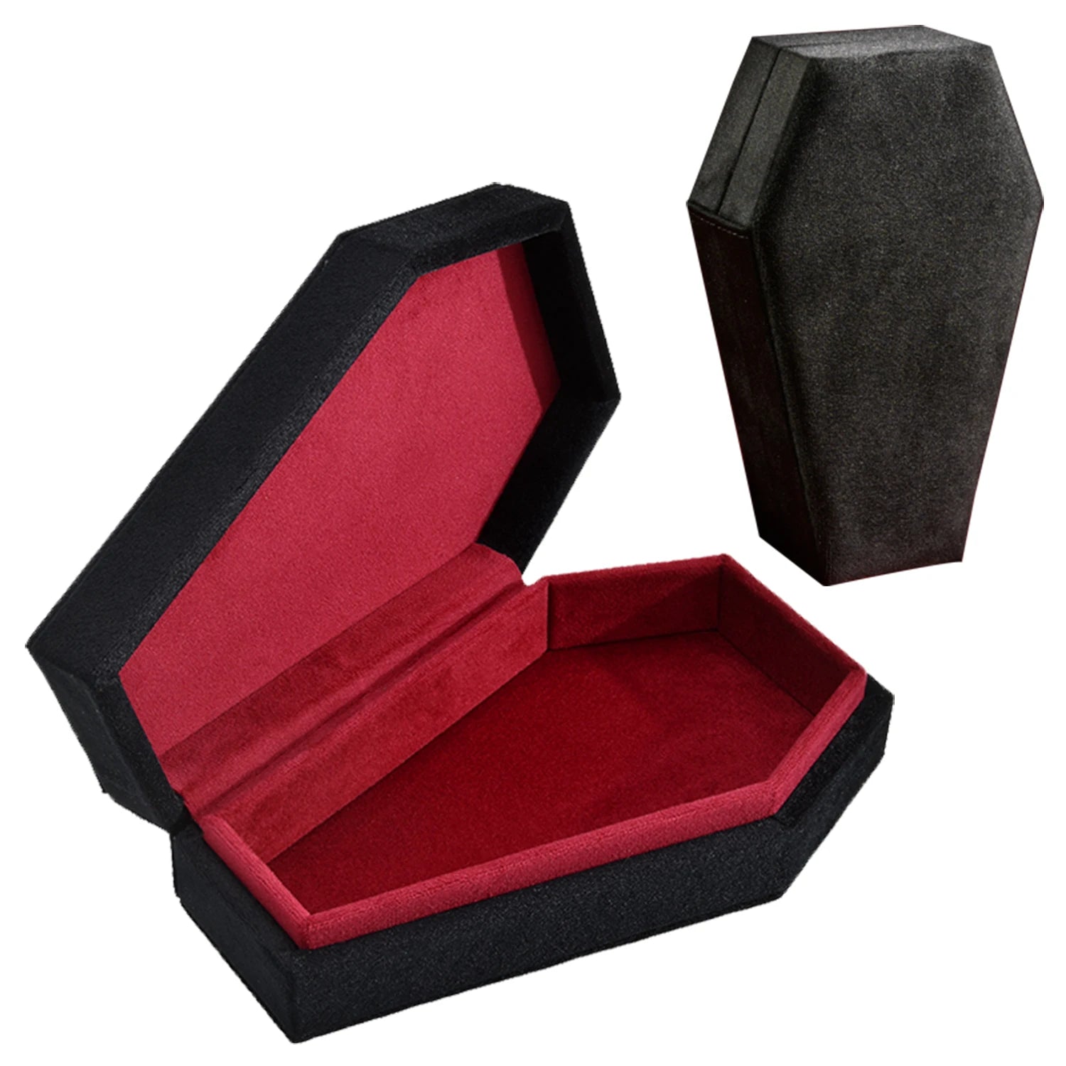 Personalized Gift Halloween Velvet Coffin Jewelry Box Ring Necklace Custom Logo Jewellery Organizer Beauty World Shop