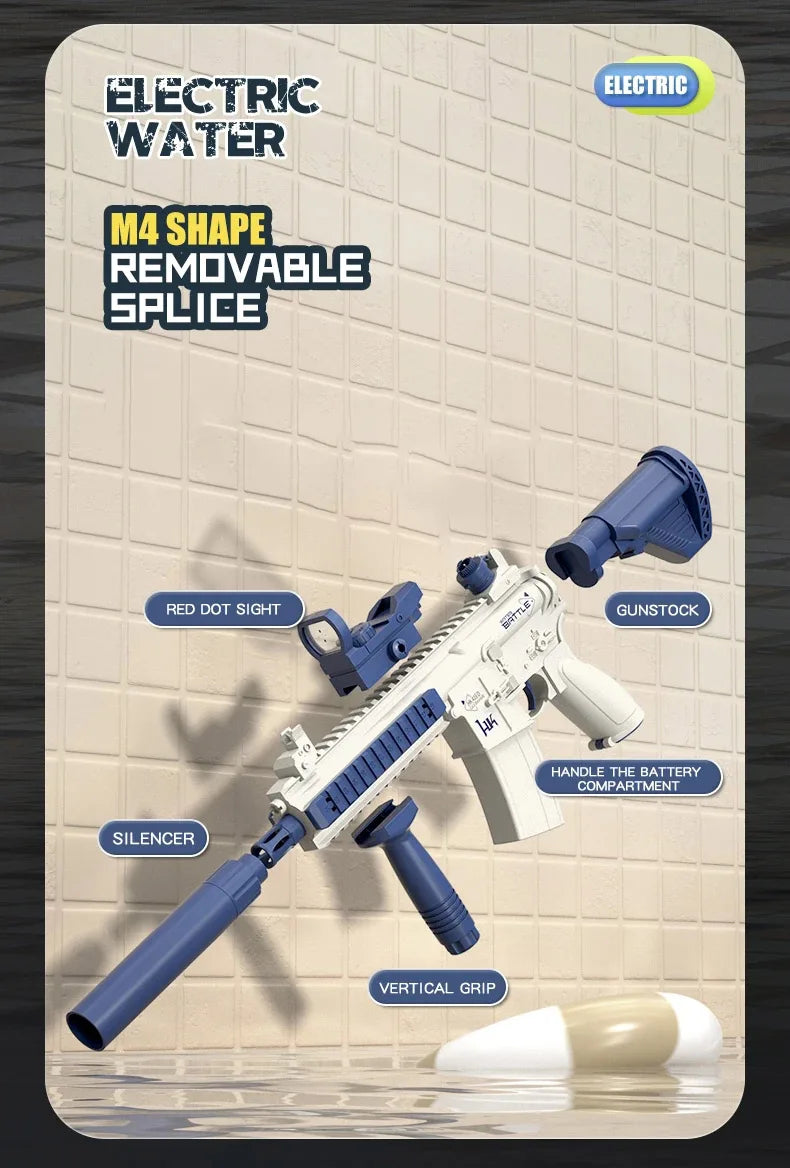 M416 Water Gun Electric Pistol Shooting Toy Full Automatic Summer Shoot Beach Outdoor Fun Toy For Children Boys Girl Adults Gift Beauty World Shop